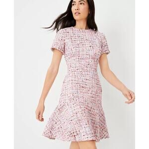 Ann Taylor Pink Tweed Mini Dress